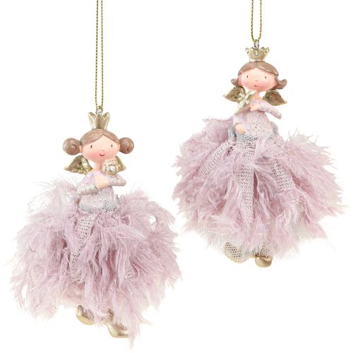Floristik24 Julgransdekoration ängladekoration prinsessa rosa 11cm 4st