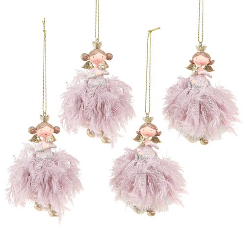 Floristik24 Julgransdekoration ängladekoration prinsessa rosa 11cm 4st