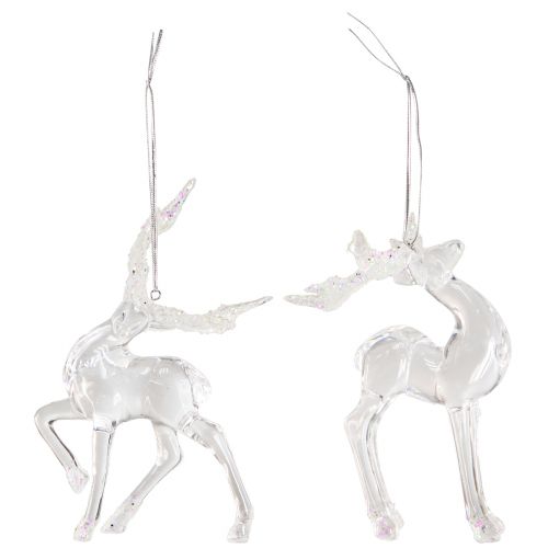 Artikel Julgransdekoration rådjur dekorativ figur akryl 12,5/15cm 2st