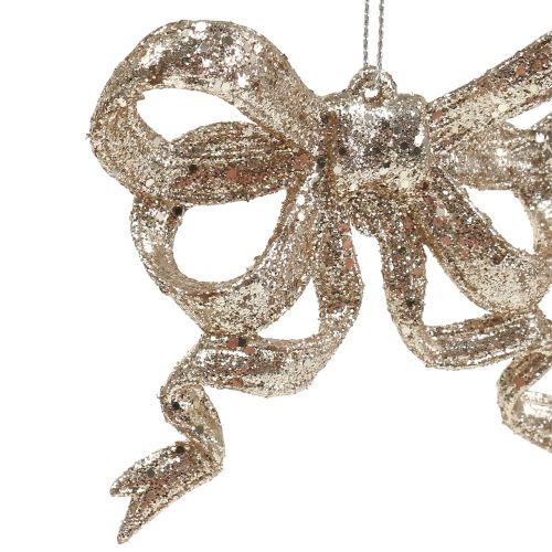 Floristik24 Julgransdekorationer båge 9 cm med glitterguld 12st