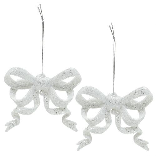 Floristik24 Julgransdekorationsslinga 9cm med glittervit 12st