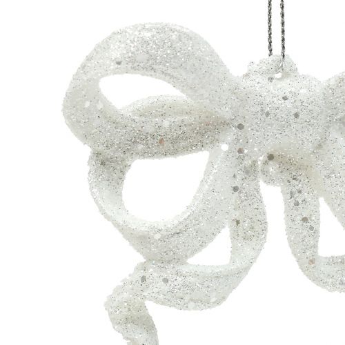 Floristik24 Julgransdekorationsslinga 9cm med glittervit 12st