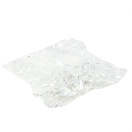 Floristik24 Julgransdekorationsslinga 9cm med glittervit 12st