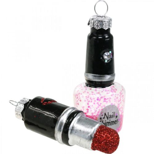 Floristik24 Julgransdekoration Beauty &amp; Glamour, glashänge kosmetisk mix H5,5–7cm äkta glas 6st