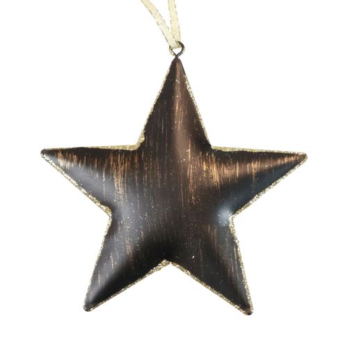 Artikel Julgransdekoration stjärna metall svart guld Ø15cm 3 st