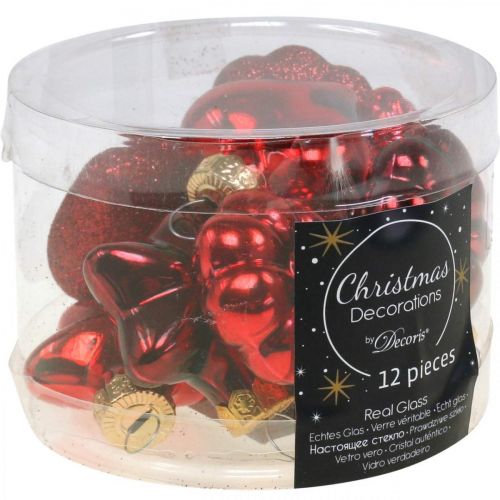 Floristik24 Julgransdekorationer glas Julgransdekorationer röd 12 st
