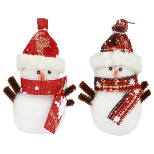 Artikel Julgransdekorationer snögubbe med hatt H9cm 4st