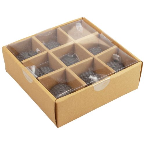 Floristik24 Julgransdekorationer vintage glasdekoration blå grå Ø5cm 9st