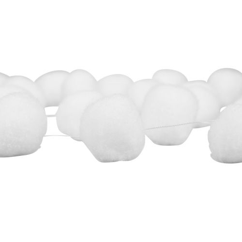 Floristik24 Julgransdekoration snöbollsgirlang dekoration vit 185cm