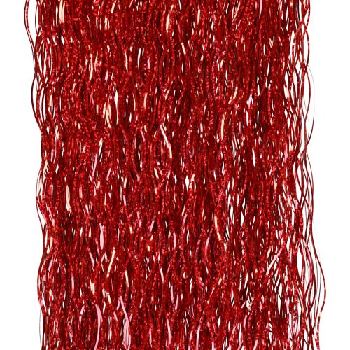 Artikel Julgransdekoration jul, vågigt glitterröd skimrande 50cm