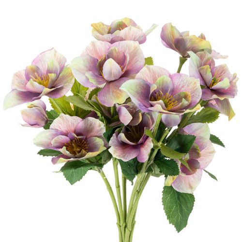 Konstgjord julrosbukett med lila blommor, 35 cm, 6 st köpa | Floristik24.se