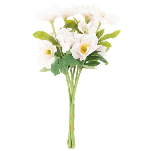 Konstgjord julrosbukett, julbukett, 35 cm, 6 stycken | Floristik24.se
