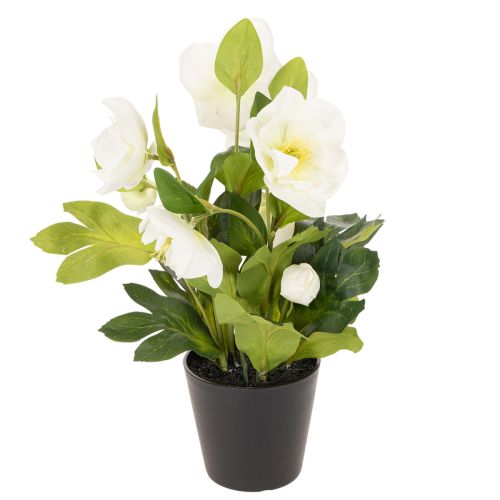 Konstgjord julros, krukblomma, bordsdekoration, 34 cm | Floristik24.se