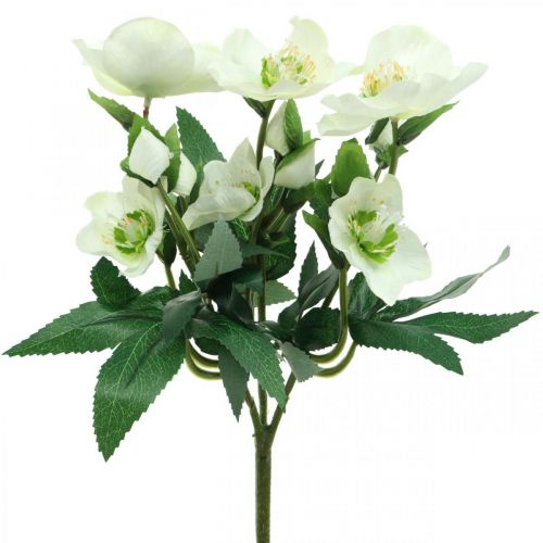 Floristik24 Julrosor vit dekorativ bukett konstgjorda blommor Jularrangemang 27cm
