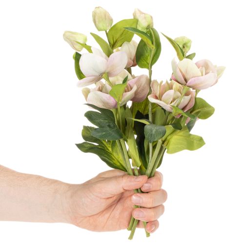 Konstgjord julrosdekoration, 30 cm knippe med 4 stycken | Floristik24.se