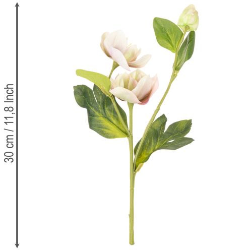 Konstgjord julrosdekoration, 30 cm knippe med 4 stycken | Floristik24.se