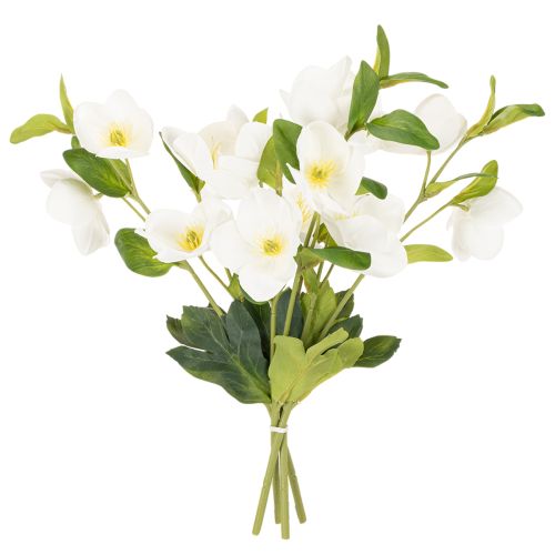 Julros Konstgjord Blomma Vit Dekorativ Konstgjord Blombukett, 40 cm, 4 st