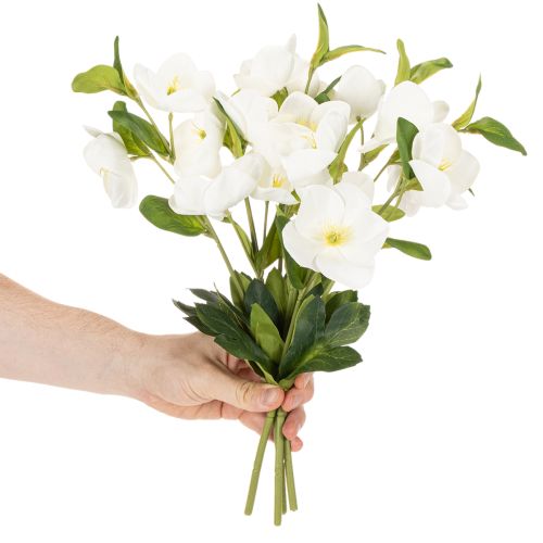 Julros Konstgjord Blomma Vit Dekorativ Konstgjord Blombukett, 40 cm, 4 st | Floristik24.se