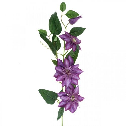 Floristik24 Konstgjord klematis, sidenblomma, dekorativ gren med klematisblommor violett L84cm