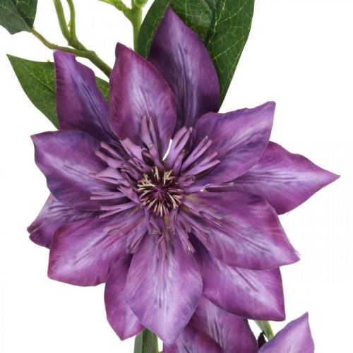Artikel Konstgjord klematis, sidenblomma, dekorativ gren med klematisblommor violett L84cm