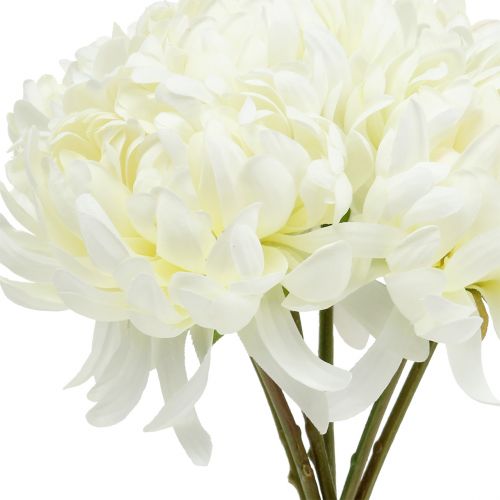 Floristik24 Dekorativ krysantemumbukett vit 28cm 6 st