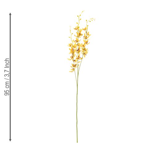 Artikel Konstgjord Cymbidium-orkidé som blomstjälk för elegant dekoration, 95 cm, 2 stycken