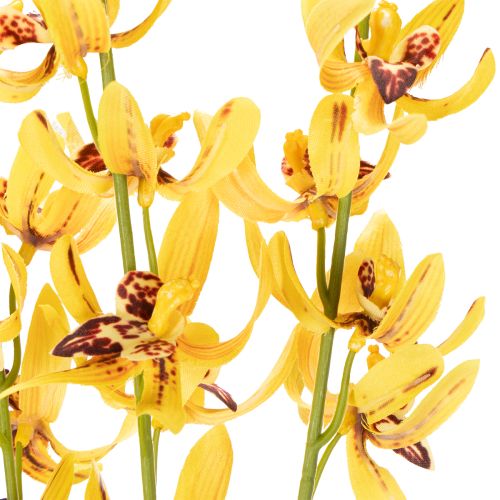 Artikel Konstgjord Cymbidium-orkidé som blomstjälk för elegant dekoration, 95 cm, 2 stycken