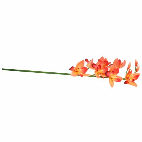 Floristik24 Orkidé konstgjord blomma Cymbidium Orange 74cm