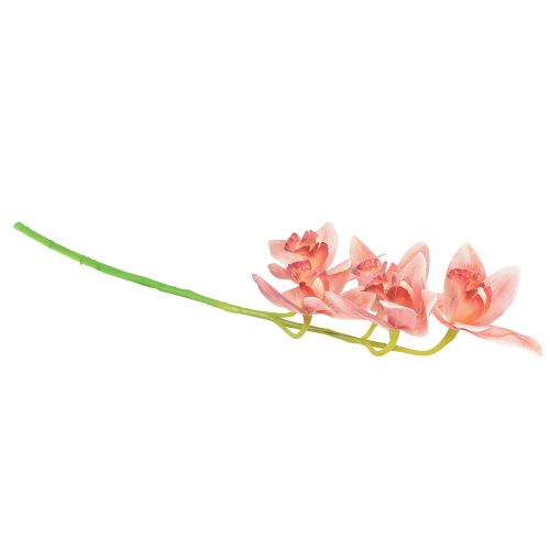 Artikel Cymbidium orkidé konstgjord 5 blommor persika 65cm