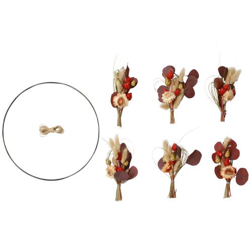 Artikel DIY boxring med torkade blommor ögla halmblommor Ø30cm