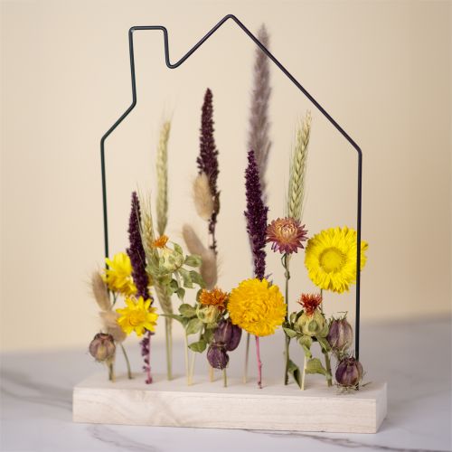 Floristik24 Gör-det-själv-låda blombar med torkade blommor hus 34,5×24,5cm