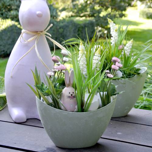 Floristik24 Dekorativ skål växtskål blå 24cm x 10cm H14cm 1 st