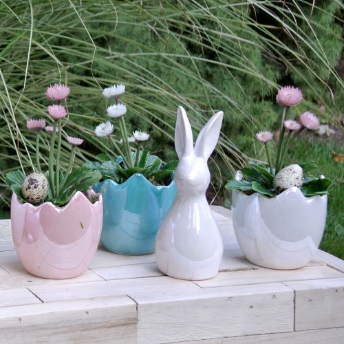 Floristik24 Blomkruka äggskal rosa pärlemor Ø11cm H11cm 2st