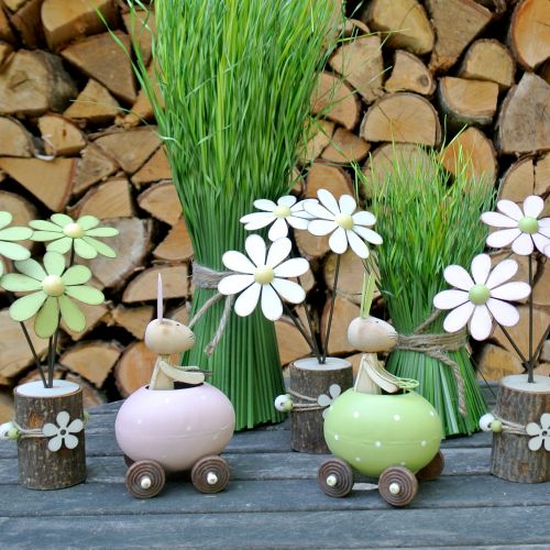 Floristik24 Kanin i en äggbil 15 cm x 8 cm x 7,5 cm 3 st