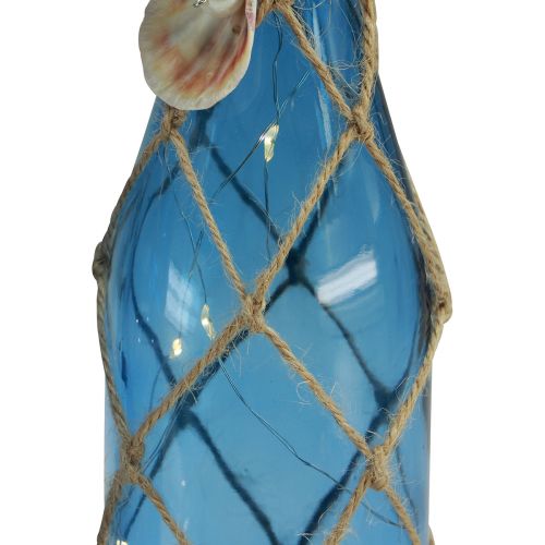 Artikel Glasflaska maritima blå flaskor med LED H28cm 2st