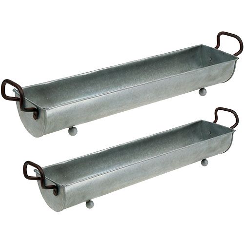 Floristik24 Gutter planter zink 70 cm, 59 cm 2 st