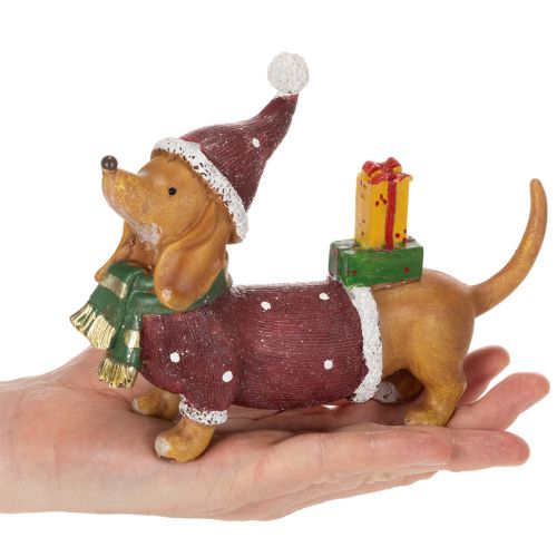 Dekorativ taxfigur med presentförpackning och hatt, 18 cm | Floristik24.se