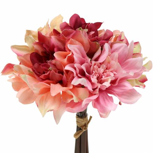 Floristik24 Dahlia gängbukett 28cm rosa, grädde 6st