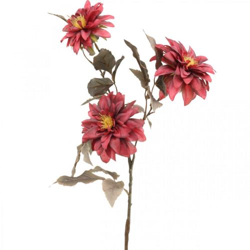 Floristik24 Konstgjord blomma dahlia röd, sidenblomma höst 72cm Ø9/11cm