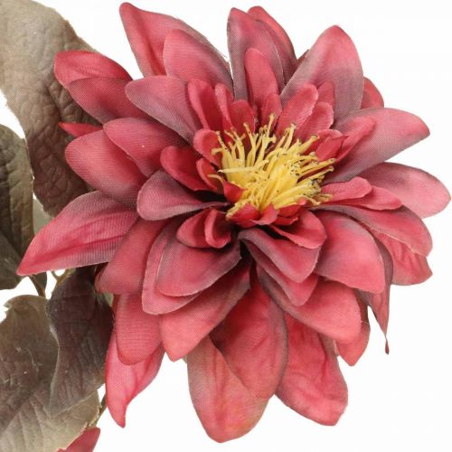Floristik24 Konstgjord blomma dahlia röd, sidenblomma höst 72cm Ø9/11cm
