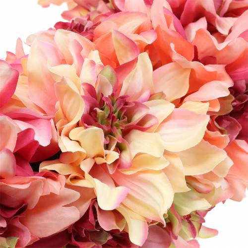 Artikel Dahlia blossom krans rosa, kräm Ø42cm