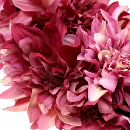 Artikel Dahlia blomma krans dimma rosa, malva Ø42cm
