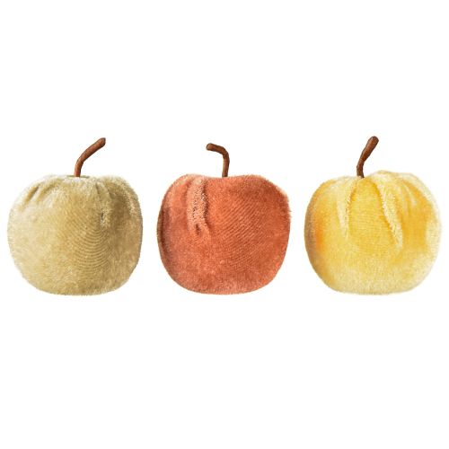 Artikel Dekorativa äpplen tyg äpple sammet brun gul Ø5cm H6cm 12 st