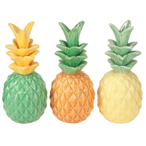 Artikel Dekorativ ananas keramik Färgglad keramik dekoration diverse 17 cm 3 st