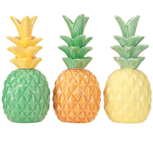 Artikel Dekorativ ananas keramik Färgglad keramik dekoration diverse 17 cm 3 st