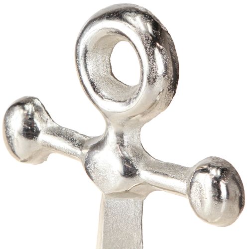 Artikel Dekorativt ankarmetallträ i natursilver 25,5x5,5x31cm