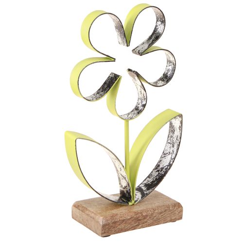 Dekorativt stativ metall blomfot grön silver H29cm