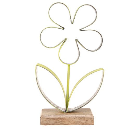 Artikel Dekorativt stativ metall blomfot grön silver H29cm