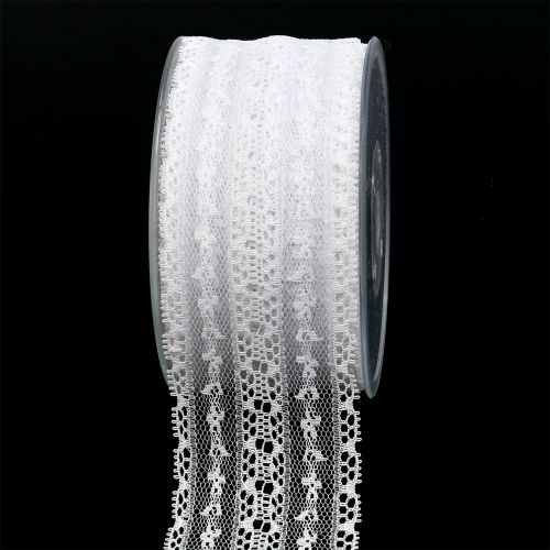 Artikel Dekorationsband spets 55mm 20m vit