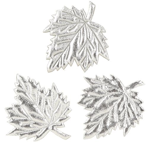 Dekorativa sidenblad 5cm silver 60 st
